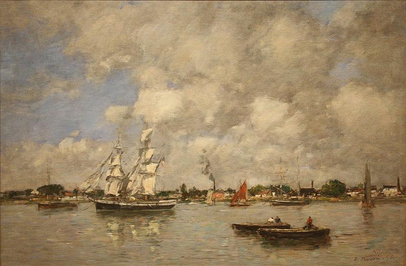 Eugene Boudin Bordeaux, Boats on the Garonne oil painting image